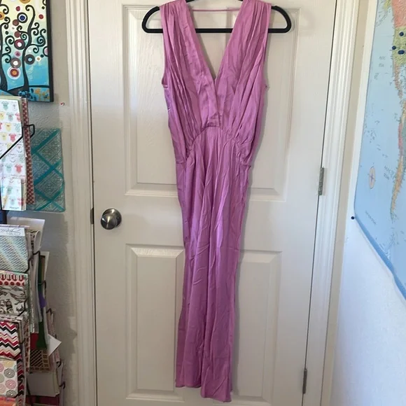 Banana Republic Jessie satin midi Slip dress Small NWOT sexy Classy Pink dress - Picture 6 of 9